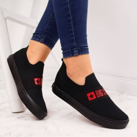 Kvinders sorte slip-on sneakers Big Star FF274221 1