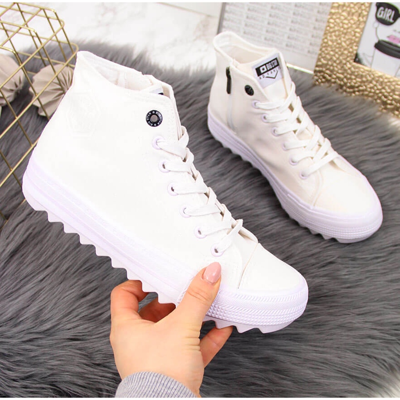 Hvide tekstilsneakers Big Star FF274241 2