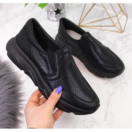 Sorte Jezzi sports slip-on sko til kvinder 2