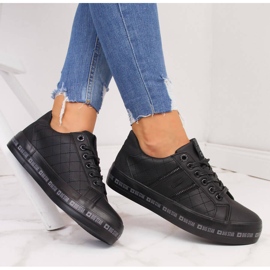 Sorte kvinders sorte Big Star II274070 low-top sneakers 1