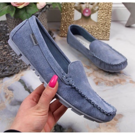 Vinceza loafers i blå læder til kvinder 2