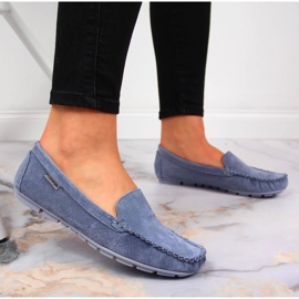 Vinceza loafers i blå læder til kvinder 5