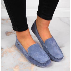 Vinceza loafers i blå læder til kvinder 6