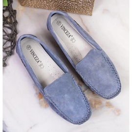 Vinceza loafers i blå læder til kvinder 4