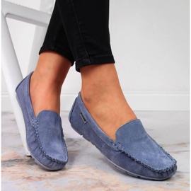 Vinceza loafers i blå læder til kvinder 1