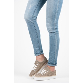 Kylie Gennembrudte sneakers på platformen brun 1