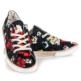 Kylie espadriller med snøre sort 1