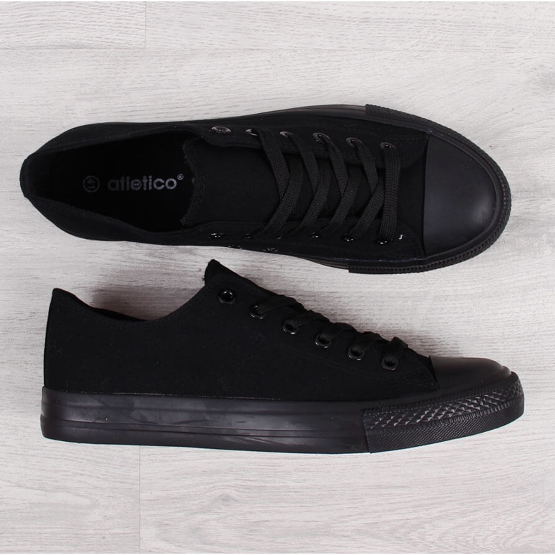 Helt sorte Atletico lave sneakers til mænd 1