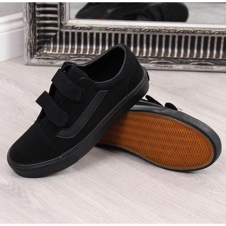 Sorte Atletico sorte velcro børnesneakers 1