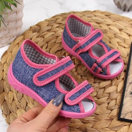 Pigens hjemmesko, sandaler, marineblå og pink Nazo lyserød 2