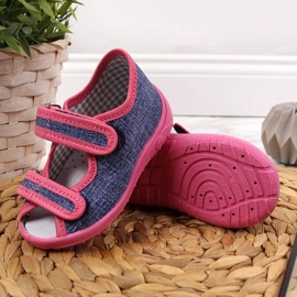 Pigens hjemmesko, sandaler, marineblå og pink Nazo lyserød 4