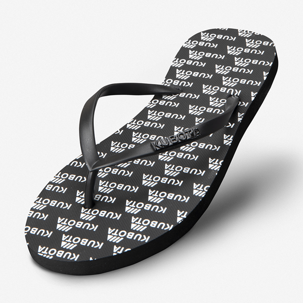 Sorte Kubota gummiflip-flops 1