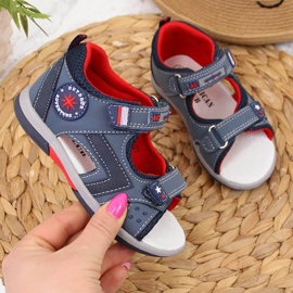 American Club marineblå velcro-sandaler til drenge 1
