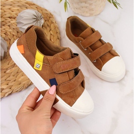 Lave sneakers til drenge lavet af øko læder kamel Big Star II374017 brun 1