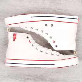 Højtop-sneakers i hvidt øko-læder Big Star JJ174071 4