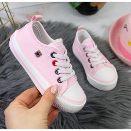 Pigesneakers med lyserøde elastikker Big Star HH374093 1