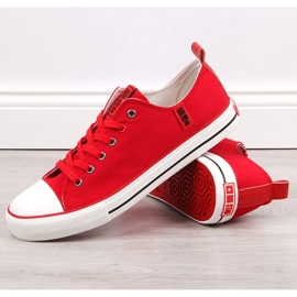 Røde lave sneakers til mænd, tekstil Big Star JJ174063 2