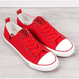 Røde lave sneakers til mænd, tekstil Big Star JJ174063 3