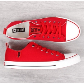 Røde lave sneakers til mænd, tekstil Big Star JJ174063 4