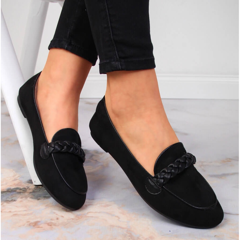 Sorte Potocki slip-on sko til kvinder 1