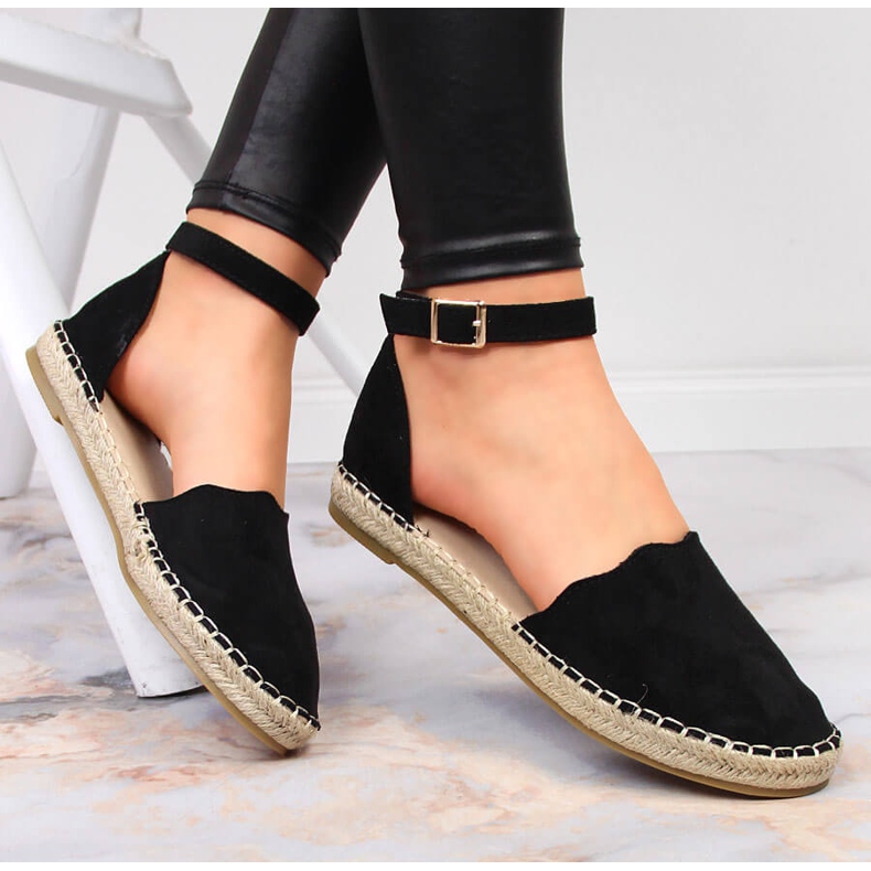 Sorte espadrillesandaler til kvinder Jezzi 1