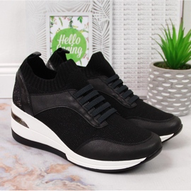 Kvinders sorte kilesko, slip on sorte Artiker 2