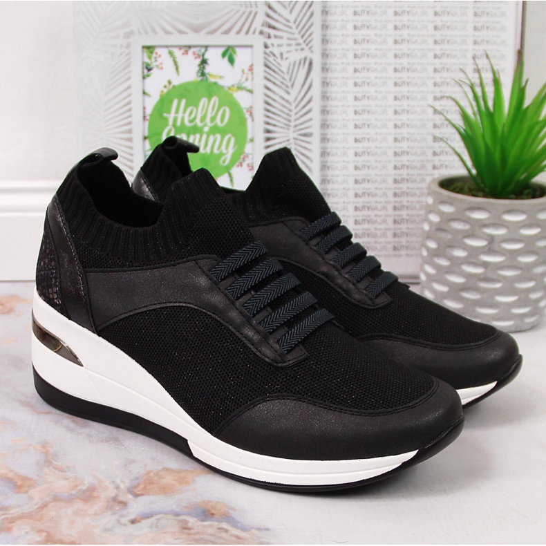 Kvinders sorte kilesko, slip on sorte Artiker 2