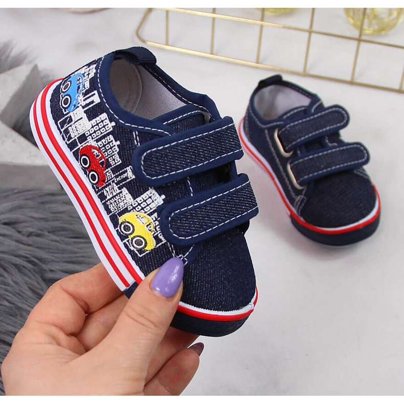 Atletico marineblå velcro sneakers til drenge 1