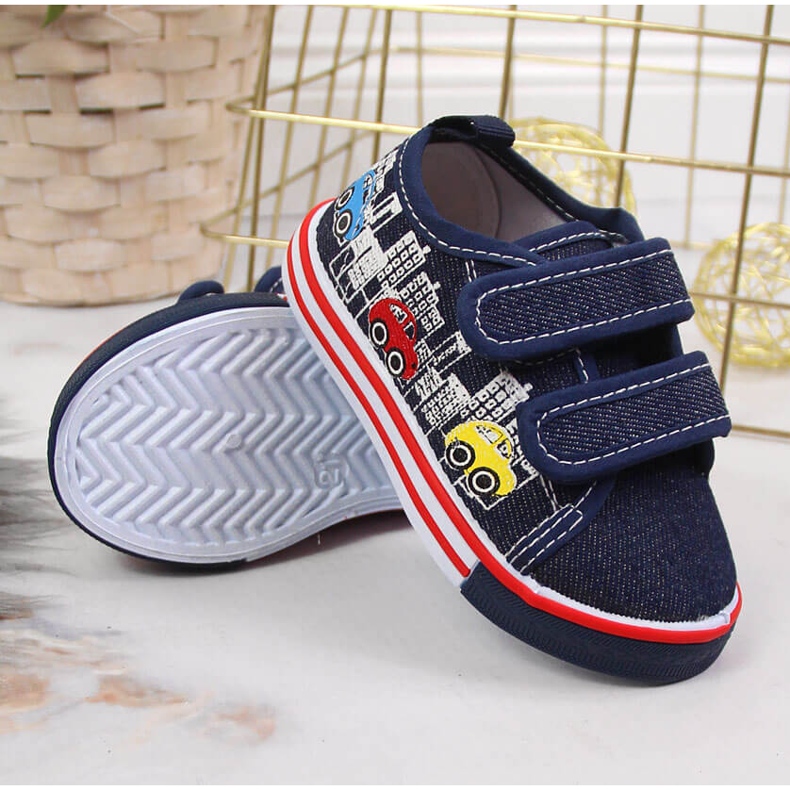 Atletico marineblå velcro sneakers til drenge 2