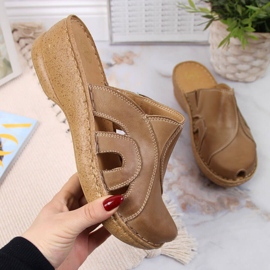 Beige læder hjemmesko Łukbut 650 1