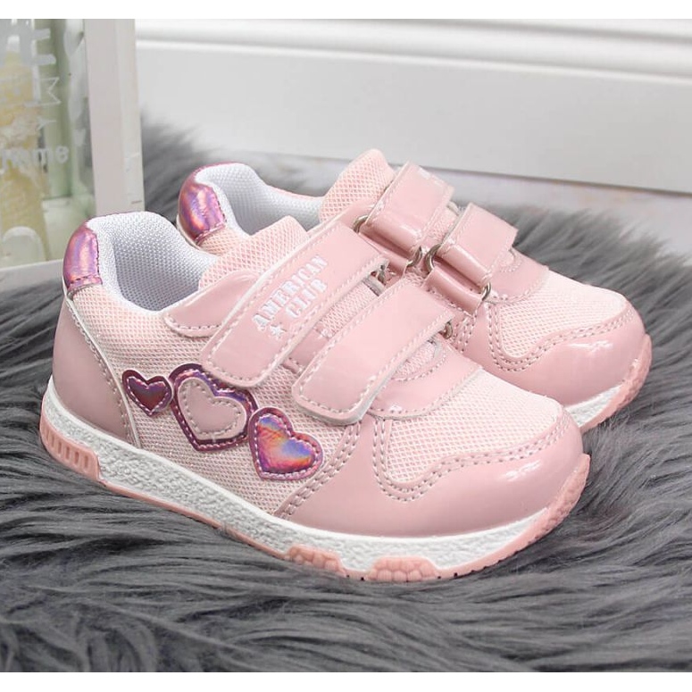 Pink Jr American Club sportssko med velcro lyserød 2