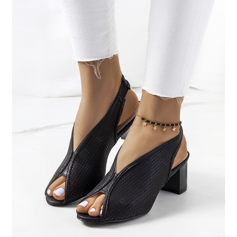 Black Rush gennembrudte sandaler sort 1