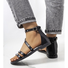 Krolt sorte nitterede sandaler 1