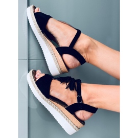 Espadrilles sandaler på kilen Bessi Black sort 2