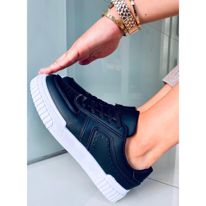 Sage Black damesneakers sort 1