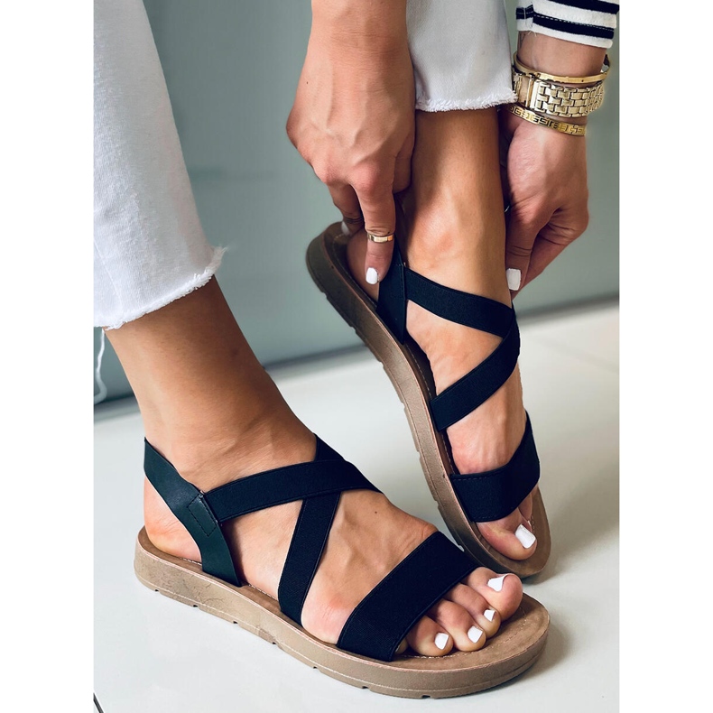 Zinnia Black damesandaler sort 1