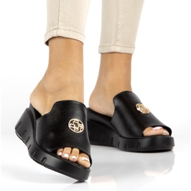Læder hjemmesko Filippo DK3596 / 22 Bk sort 4