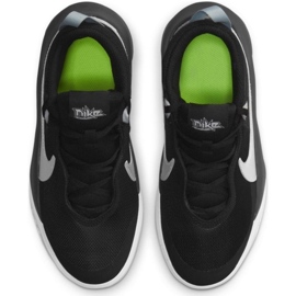 Nike Team Hustle D 10 Big Basketball Sko Jr CW6735 004 basketballsko sort sølv 1