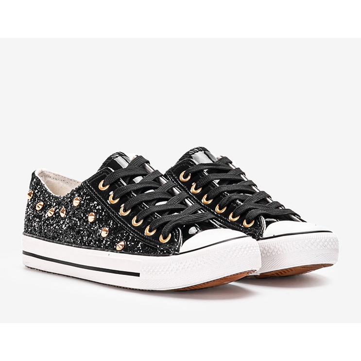 Sorte Kirst glitter sneakers 1