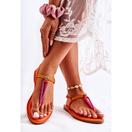 FL1 Damesandaler Flip Flops med en Shell Orange Candell 2