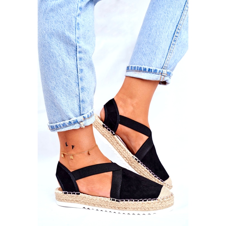 Kvinders sorte espadrilles sandaler 2