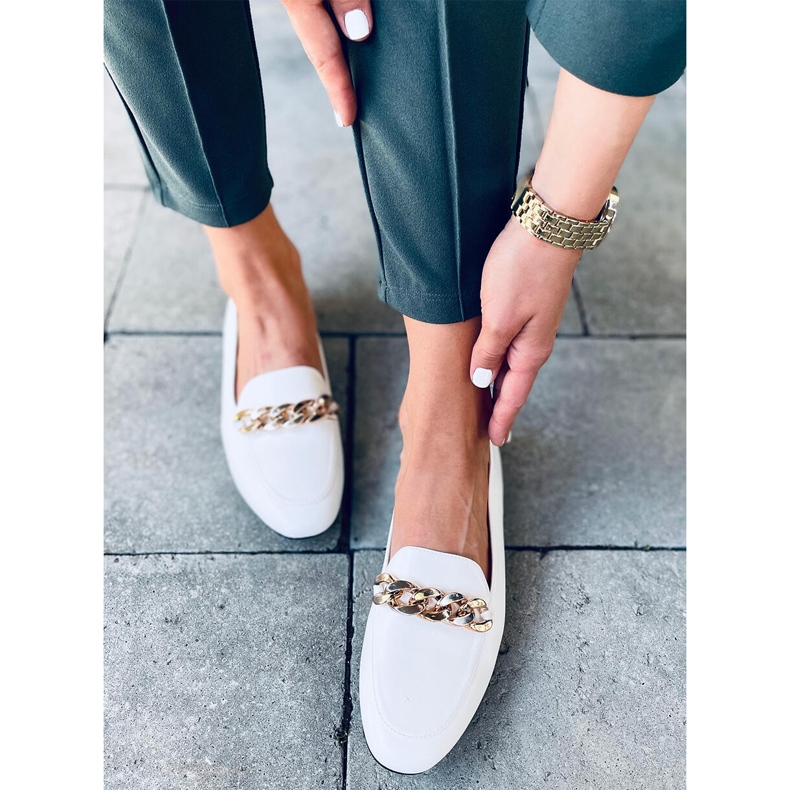 Addison White Chain Loafers hvid 1