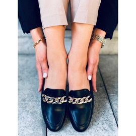 Addison sorte loafers med kæde 2