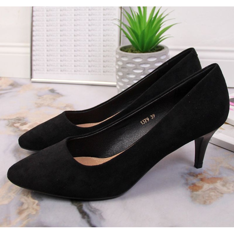 Pumps stiletter sort ruskind W Sergio Leone 2