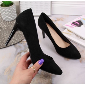 Pumps stiletter sort ruskind W Sergio Leone 1