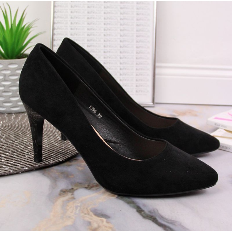 Pumps stiletter sort ruskind W Sergio Leone 2
