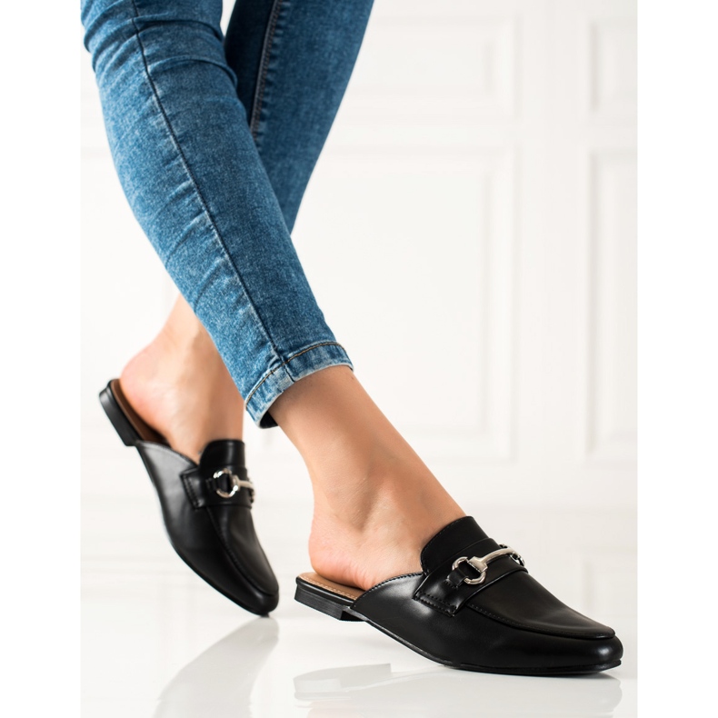 SHELOVET Sorte hjemmesko loafers 1