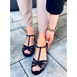 Sparkle Black lavhælede sandaler sort 1