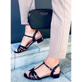 Sparkle Black lavhælede sandaler sort 2