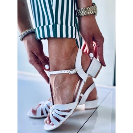 Sparkle White lavhælede sandaler hvid 1